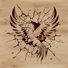Mythical Bird Illustration in Vector Format A stylized illustration of a mythical phoenix in vector format, suitable for digital design.