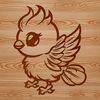 Colorful Phoenix Icon A mythical creature with vibrant plumage and outstretched wings.