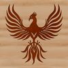 Phoenix Rising from the Ashes SVG Design A mythical creature with radiant plumage and fiery tail rises from the ashes in this vector art design.