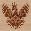 Mythical phoenix illustration in vector format, suitable for cutting machines and digital design.