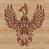 A mythical creature from ancient mythology with feathers and flames, depicted in a digital vector format.