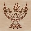 Mythical Phoenix Design SVG Clip Art Mythical phoenix design in vector format, ideal for cutting machines like Cricut or laser cutters.