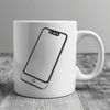 A simplified illustration of a mobile phone in vector format.