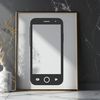 Sleek Cell Phone Vector Artwork A digital illustration of a smartphone with sleek design and modern features.