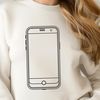 Vector Design Phone Graphic Illustrated vector design of a mobile phone with detailed features and components.