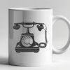 A detailed, high-quality illustration of a telephone with sleek design elements.