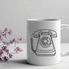 A simple illustration of a telephone, designed as vector art for various digital applications.