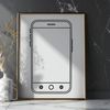 A detailed illustration of a modern mobile phone with sleek design.