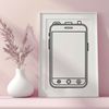 A high-resolution SVG design of a modern smartphone, ideal for digital art projects.