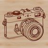 An electronic photography device graphic designed with precision and detail.