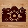 Simple Camera Design SVG File Camera icon made from simple vector shapes, ideal for graphic design projects.