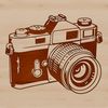 Camera icon in vector design format, suitable for graphic design and cutting machine applications.