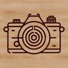 Sleek Camera Illustration A 2D vector illustration of a camera with sleek design elements.