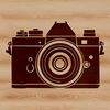 Geometric Camera Illustration Camera graphic illustration with clean lines and geometric shapes suitable for various applications.