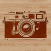 Digital Iconography Camera Symbol A digital camera icon made from simple shapes, suitable for web design and graphic projects.