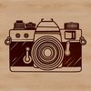 Camera Illustration in Simple Design A digital camera illustration with a simple design, suitable for use in graphic design and digital art.