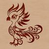 Ancient Greek Symbol of Renewal Ornate mythical creature from ancient Greek mythology, illustrated as an intricate vector design.