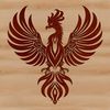 Rising Mythical Bird in Stylized Illustration A mythical bird with radiant plumage, rising from the ashes in a stylized illustration.