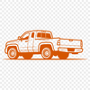 Simple Pickup Truck Design A digital illustration of a pickup truck with a simple design and clean lines.