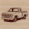 Free Vehicle Clip Art Download A 2D illustration of a pickup truck, designed as a vector graphic.