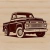 Bold Illustration of a Pickup Truck A stylized illustration of a pickup truck with bold lines and simple shapes.