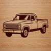 Stylized Pickup Truck Illustration A stylized illustration of a pickup truck, suitable for various design and crafting applications.