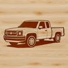 Pickup Truck Vector Design Illustration A detailed illustration of a pickup truck, suitable for vector design and commercial or personal use.