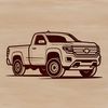 Pickup Truck Vector Graphics Free Download A detailed vector illustration of a pickup truck, suitable for digital cutting machines like Cricut.