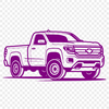 Vector Pickup Truck Illustration A digital illustration of a pickup truck, suitable for vector graphics and cutting machine designs.