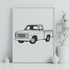 Bold Pickup Truck Design A detailed vector illustration of a pickup truck with bold lines and shapes.