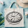 Beautiful Pie Illustration A simple, graphic illustration of a traditional dessert pie.