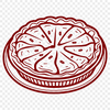 Fruit Pie Diagram A diagrammatic illustration of a traditional fruit pie with a flaky crust.