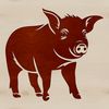 Free Standing Pig Vector Graphic A standing pig illustration in vector format.