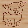 Farm Animal Graphics A standing farm animal, depicted as a pig.