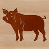 Free Editable Pig Clip Art A standing farm animal, depicted as a pig in an editable vector format.