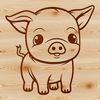 Cartoon Farm Animal Graphics A cartoon pig standing on a green grass field, suitable for use as clip art in various projects.