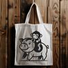 An illustration of a monkey's face with pig features, suitable for vector graphics.