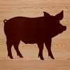 Cute Pig Standing Figure A simple silhouette of a pig standing on its hind legs.