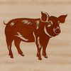 Simple Vector Illustration of a Standing Pig A standing farm animal, identified as a pig, in a simple vector illustration.