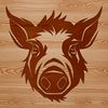Beautiful Farm Animal Portrait Illustration of a farm hog's head, suitable for vector graphics design.