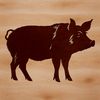 Cute Standing Pig Graphic A simple illustration of a standing pig in a farm setting.