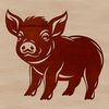 Colorful Pig Clip Art Graphic A single standing pig with a simplified design for easy editing and customization.