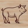 Farm Frenzy SVG Clip Art A standing farm animal, depicted as a pig in vector art form.