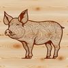 Vector Pig Design for Download A standing farm animal, specifically a domesticated pig, illustrated in vector format.