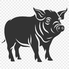 Artistic Standing Pig DXF