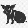 Beautiful Sitting Pig - PDF Digital File