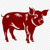 Pig Vector Illustration In SVG, PNG, PDF And DXF File Formats