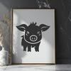 Cute Standing Piglet In SVG - Commercial Use