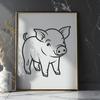 Stunning Piglet Digital Drawing