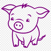 Free Standing Pig Digital Artwork